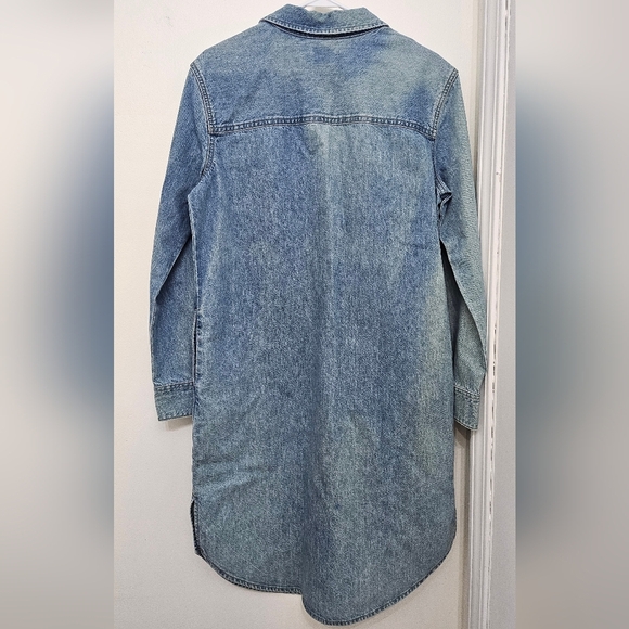 LEE Women's Legendary Long Sleeve Light Wash Denim Dress Size Medium - Picture 7 of 10